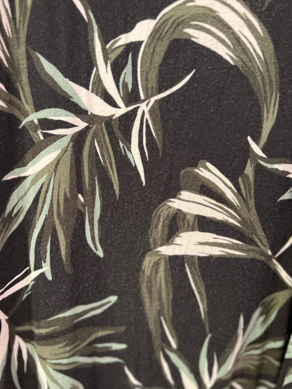 Style & Co. Black Sleeveless Midi Dress with Green and White Leaf Print - Picture 7 of 8